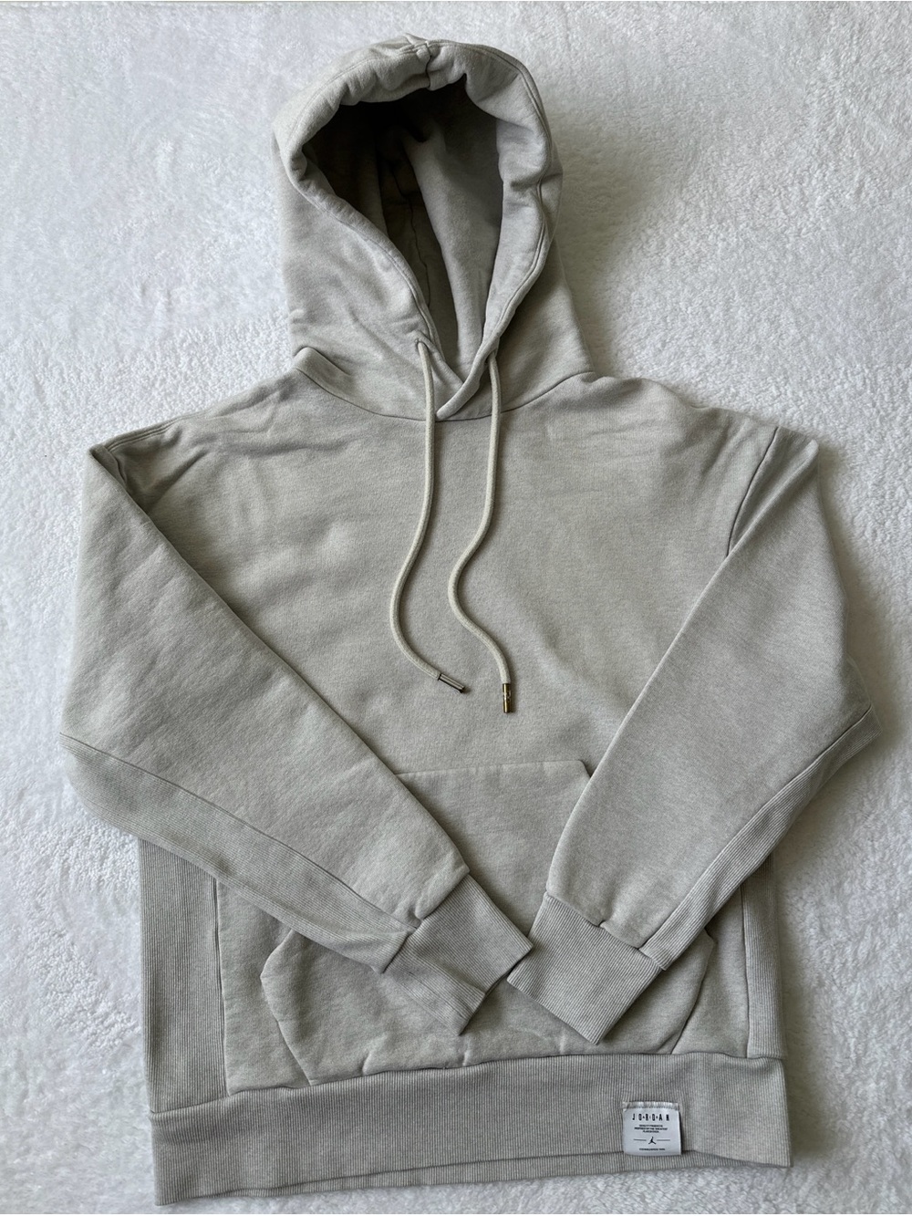 Nike Air Jordan Heavyweight Fleece Pullover Hoodie Cream Oatmeal Size Small - Picture 1 of 8